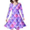 thumbnail image 1 of MIASHUI Robe Sirène Filles Enfants Manches Longues Scintillante Robes de Vacances, Violet, 8-9 Ans, 1 of 5