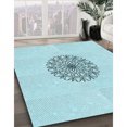 thumbnail image 3 of Ahgly Company Tapis de Zone Carré Électrique Bleu Lavable en Machine, 3 Pieds Carré, 3 of 7