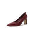 thumbnail image 1 of Woobling Chaussures Habillées pour Femmes Escarpin à Talon Épais à Enfiler Escarpins Confort Talons Hauts Femmes Mode Bloc Bordeaux 11, 1 of 9