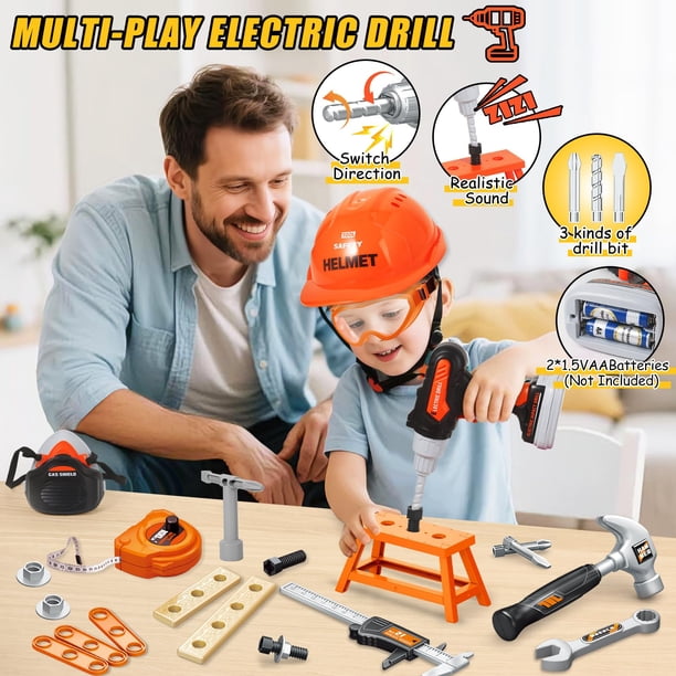 Boîte à Outils De Bricolage Pour Enfants – Jouet De Construction éducatif Avec Engrenages Et Boulons – Cadeau Parfait Pour Les Petits Bricoleurs De 2 à 8 Ans