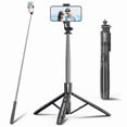 thumbnail image 1 of 71" Phone Tripod & Selfie Stick, All in One Extendable Cell Phone Tripod with Wireless Remote, Tripod Stand for iPhone & Travel Tripod 360° Rotation Compatible with iPhone Android Phone, Camera, 1 of 9
