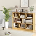 thumbnail image 2 of Patiojoy Wood Storage Cube Bookcase 3 Tier 8 Cube Open Shelf Storage Cabinet with Anti-Toppling Devices Multipurpose Bookshelf Burlywood, 2 of 9