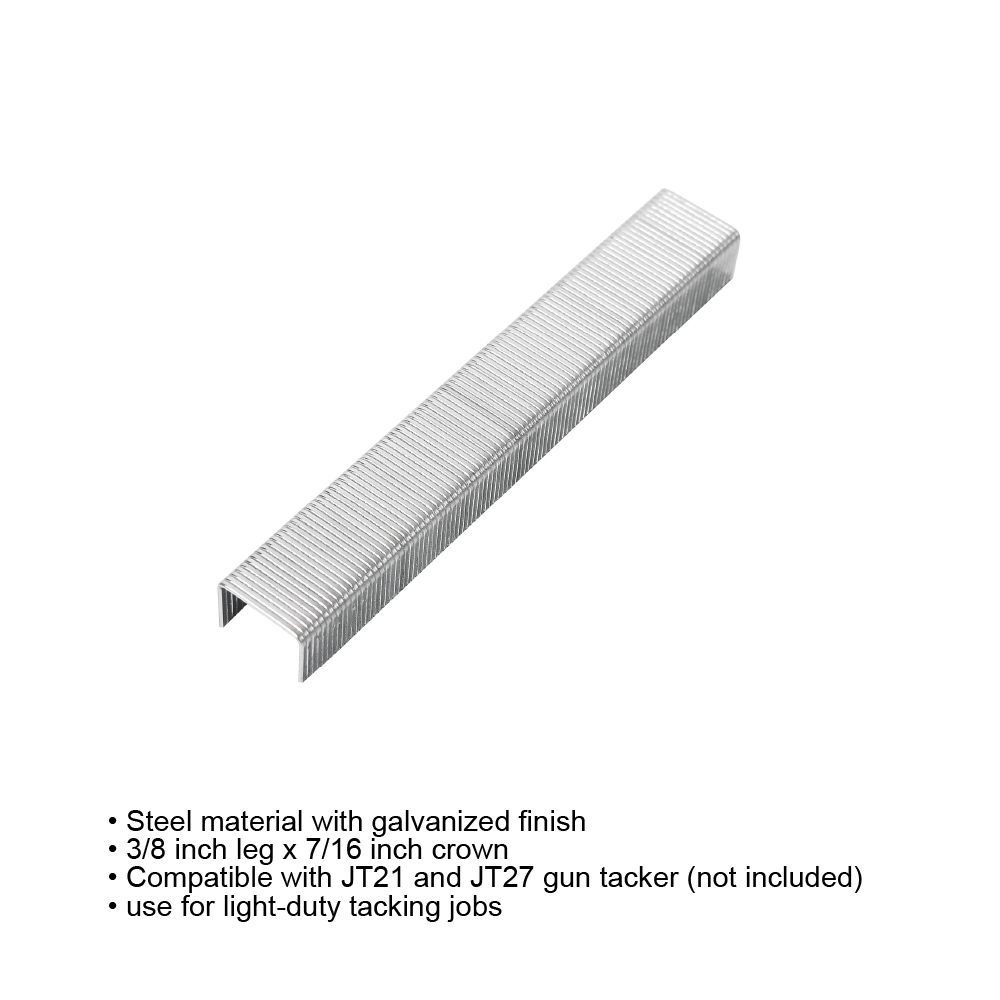 Arrow Fastener JT21/JT27 Staples,3/8" Leg Length,7/16" Crown Width