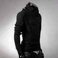 thumbnail image 4 of Mrat Chandail d'Automne pour Homme Chandail Uni à Col Montant Chandail à Manches Longues Ample Chandail de Base Hauts Chandail Col Roulé Chandail pour Homme P-105 Gris Foncé m, 4 of 8