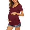 thumbnail image 5 of Chemises à Manches Courtes pour Femmes Enceintes Femmes Allaitement Couleur Unie Col Rond Manches Courtes Col Rond Blouse d'Allaitement Blouses à Manches Courtes pour Femmes Hauts à Manches Courtes pour Femmes, 5 of 5
