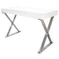 thumbnail image 1 of Best Master Modern Stainless Steel Frame Computer Desk in Chrome/Silver, 1 of 2