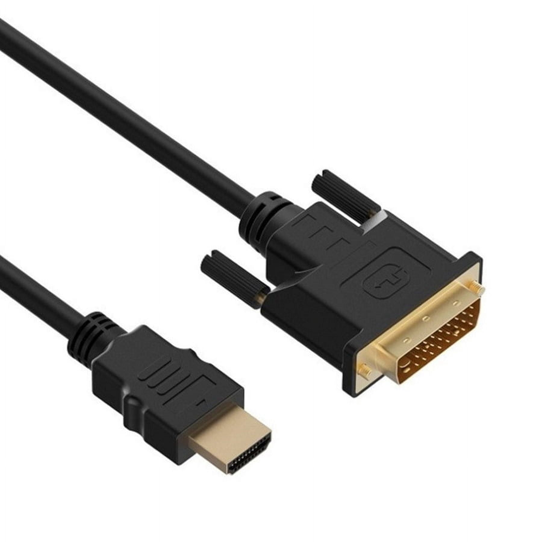 Câble DVI vers HDMI, Adaptateur Bidirectionnel HDMI Mâle vers DVI-D Mâle, Câble HDMI vers DVI-D 24+1 Haute Vitesse Support 1080P HD pour Raspberry Pi, Roku, Xbox One, PS5, Blue-Ray, 0.3m
