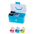 thumbnail image 3 of Art Craft 2 Layer Storage Case Box Makeup Plastic Portable Collection New Blue S  27*17*17cm, 3 of 8