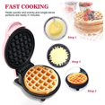 thumbnail image 4 of WJCA Compact 5" Heart Waffle Maker, Adjustable Browning Control & Non-Stick Cooking, Perfect for Stuffed Waffles, Pink Appliance., 4 of 9