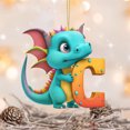 thumbnail image 4 of Fridja Personalized Dinosaur Christmas Ornament 26 Letters Hanging Pendant Ornaments 2024 Plastic Initial Monogram Xmas Tree Decorations with Hanging Rope Unique Customized Fun Gift for Kids (C), 4 of 4