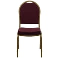 thumbnail image 3 of Bowery Hill Fabric Upholstered Dome Back Banquet Stacking Chair in Burgundy Red, 3 of 10