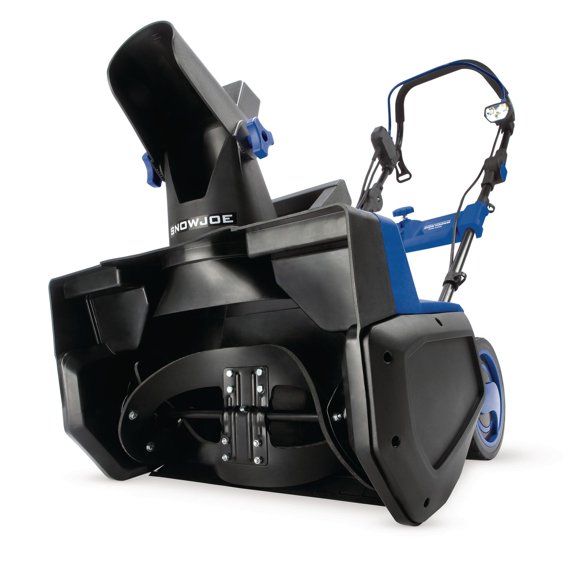 Snow Joe SJ625E Souffleuse/souffleuse à neige électrique à marche arrière à une étape, largeur de dégagement de 21 po, moteur 15 A, commande de chute directionnelle, lumière LED (bleu)