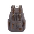 thumbnail image 1 of KAUKKO Vintage Casual Canvas and Leather Rucksack Backpack, 1Grey, 1 of 5