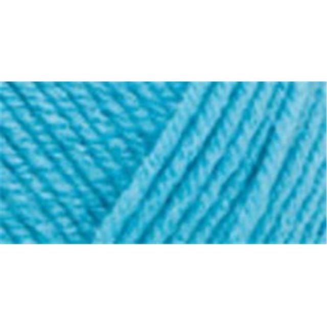 Red Heart® Comfort® Yarn, Solid, Acrylic #4 Medium in bright blue, close-up showing smooth, tightly twisted worsted weight acrylic fibers, ideal for knitting and crochet, machine washable and dryable.