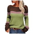 thumbnail image 1 of Kcodviy Chandail Décontracté à Col Rond pour Femme Chandail pour Homme Assorti d'Affaires à Rayures Chandail à Enfiler Chandail Molletonné pour Femme Chandails Fair Isle Lot de Chandails Molletonnés Chandails à Enfiler pour Femme, 1 of 6