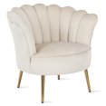 thumbnail image 1 of Novogratz Presley Modern Glam Seashell Accent Chair, Cream Velvet, 1 of 8