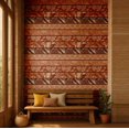 thumbnail image 2 of S4Sassy Self-Stick Decorative Boho Wallpaper, Handblock Striped Wall Paper, Textured Vinyl Waterproof Contact Paper, Brown, 25"X240" Removable Renter Wall Covering For Bedroom, Dining Room, 2 of 9
