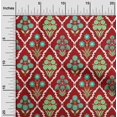 thumbnail image 2 of oneOone Silk Tabby Red Fabric Asian Floral Craft Projects Decor Fabric Printed By The Yard 42 Inch Wide, 2 of 4