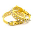 thumbnail image 2 of Spiked Studded Rivet Leather Dog Collar for Cats Puppy Small Medium PetsYellowL 51*2.5CM, 2 of 8