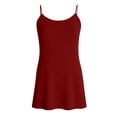 thumbnail image 3 of Pyjama d'Été pour Femmes Grande Taille Nuisette à Bretelles Spaghetti pour Femmes Chemises de Nuit Douces et Extensibles Tenue de Détente Robe Courte Tenue de Nuit Rouge 4TG, 3 of 6