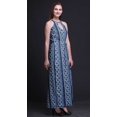 thumbnail image 4 of Bimba Shibori Ladies Crew Neck Waist String Print Maxi Dress with Side Slits Summer Wear-XXX-Large, 4 of 6