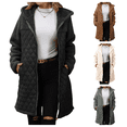 thumbnail image 1 of LOVZFMLL Jackets for Women Ladies' Trendy Solid Color Zipper Hooded Loose Medium Long Plush Jacket, 1 of 7