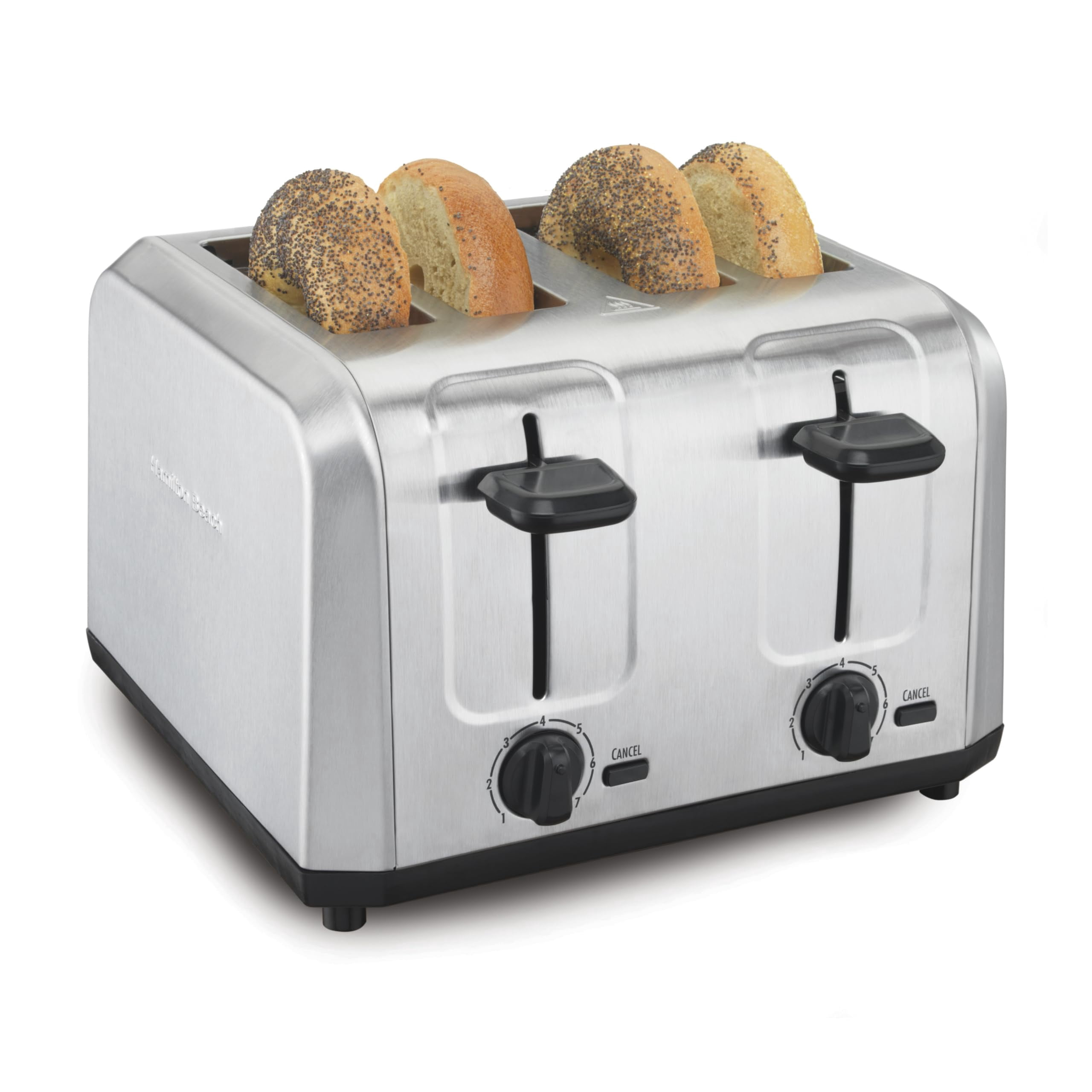 Hamilton Beach 4 Slice Toaster with Extra Wide Slots for Bagels, Shade Selector, Toast Boost, Slide-Out Crumb Tray, Auto-Shutoff and Cancel Button, B