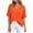 Orange, variant on cfhntfmh Women's Summer Oversized T Shirts Curved Hem Short Sleeve Tops V Neck Rolled Sleeve Trendy Tees Loose Fit Tunic Shirts
