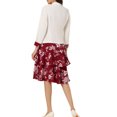 thumbnail image 3 of INSPIRE CHIC Robe et Veste pour Femme Ensembles 2 Pcs Robe Sans Manches en Mousseline à Fleurs et Veste à Panneaux Contrastants L Rouge, 3 of 6