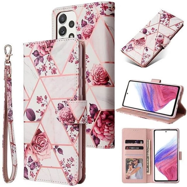 Supershield Samsung Galaxy S22 Plus 5G Wallet Case Marvel Leather Card Holder Flip Protective Shockproof Magnetic Cover - Pink
