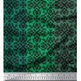 thumbnail image 1 of Soimoi Moss Georgette Fabric Stripe & Moroccan Damask Print Sewing Fabric Yard 42 Inch Wide, 1 of 1