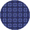 thumbnail image 1 of Ahgly Tapis Rond Lavable en Machine Intérieur Transitionnel Bleu Nuit, 5 Pieds Rond, 1 of 7