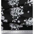 thumbnail image 2 of Soimoi Velvet Fabric Leaves, & Rose Floral Print Fabric by Yard 58 Inch Wide, 2 of 3