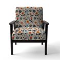 thumbnail image 4 of Designart « Éclat Floral Rétro en Orange et Sarcelle » Fauteuil d'Appoint Rembourré à Motif Floral Orange - Fauteuil de Style Champêtre pour Salon, 4 of 7
