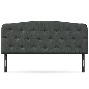 Patiojoy Tufted Upholstered Full Size Headboard Adjustable Height Dark Grey