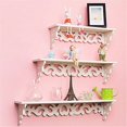 thumbnail image 1 of HURRISE New White Shabby Chic Filigree Style Shelves Cut Out Design Wall Shelf Home -US, 1 of 9