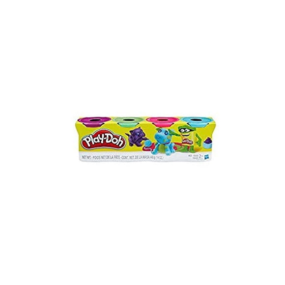 Purple, Fushia,Bright Blue, Green Play-Doh 4-Pack of Colors 16oz Gift Set Gift Toy for Boys and Girls 1 pack of 4 cans