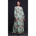 thumbnail image 3 of Bimba Robe Maxi d'Été Décontractée pour Femmes en Georgette Mousse à Imprimé Floral et d'Oiseaux, Longue, Taille Élastique - Grand, 3 of 5