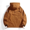 thumbnail image 3 of RXIRUCGD Men's Stitching Drawstring Hooded Slim Fashion Jacket Coat Outwear, Coffee, Size: M, 3 of 3