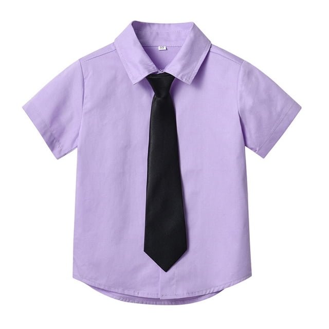 Chemises à Boutons pour Filles Chemises d'Uniforme Violettes pour Garçons Tenue Formelle pour Garçons Chemise d'Uniforme pour Garçons 7-8 Ans Garçons Filles Mode
