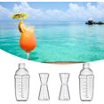thumbnail image 3 of 4 pcs Clear Cocktail Shaker Set 2 pcs Plastic bar Shaker with 2 pcs Plastic Cocktail Double Measuring Jigger, 3 of 6