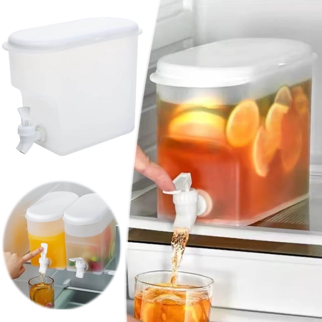 3.5L Water Dispenser with Faucet, Plastic Beverage Jug for Cold Drinks, Juice, Home Use and Parties, Large Capacity, Easy Clean Parts