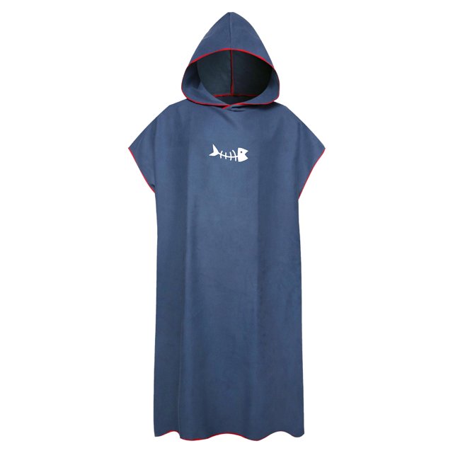 Wweixi Stay Comfortable And Stylish Polyester And Microfiber Changing Robe Soft And Absorbent Towel Poncho dark blue