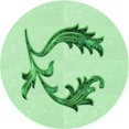 thumbnail image 1 of Ahgly Company Tapis d'Intérieur Ronds de Style Transitionnel Lavables à la Machine, Vert Menthe, 7 Pieds Rond, 1 of 7