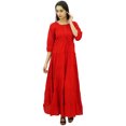 thumbnail image 1 of Bimba Robe Maxi d'Été en Coton à Manches 3/4 pour Femme, Taille à Cordon, 1 of 8