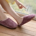 thumbnail image 4 of Mens and Womens Furry Slippers Flannel Lining Close Toe Solid Color Simplicity Thick Bottom Memory Foam Comfortable Non-Slip Warm Winter Home Slippers Purple, 4 of 9