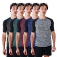 thumbnail image 3 of SPXTREME [5 Pack] T-Shirts à Col Rond pour Hommes, Coupe Sèche, Vêtements de Sport, Course, Gym, Entraînement, Séchage Rapide, 3 of 9