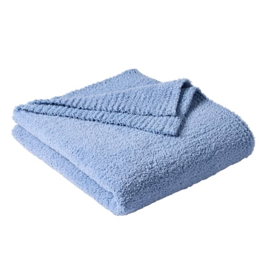Better Homes & Gardens Cozy Knit Throw Blanket, Blue Silver, 50x72"