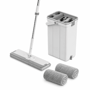 KubuChee New Easy-to-Use Clean-Water-And-Dirty-Water Separation Mop Bucket Set with Stainless Steel Rod and Ultra-Fine Fiber Cloth.