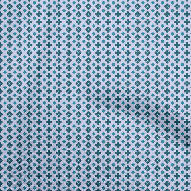 oneOone Velvet Turquoise Blue Fabric Asian Block Print Fabric For Sewing Printed Craft Fabric By The Yard 58 Inch Wide